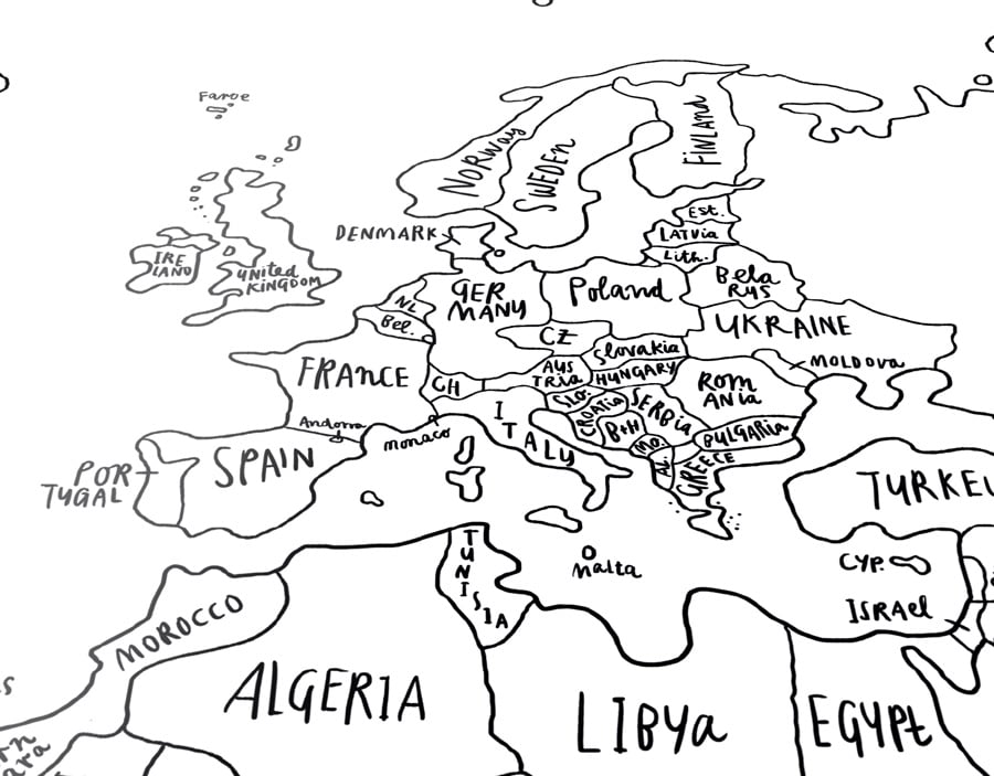 Awesome Maps Sketch Map Illustrated World Wall Map