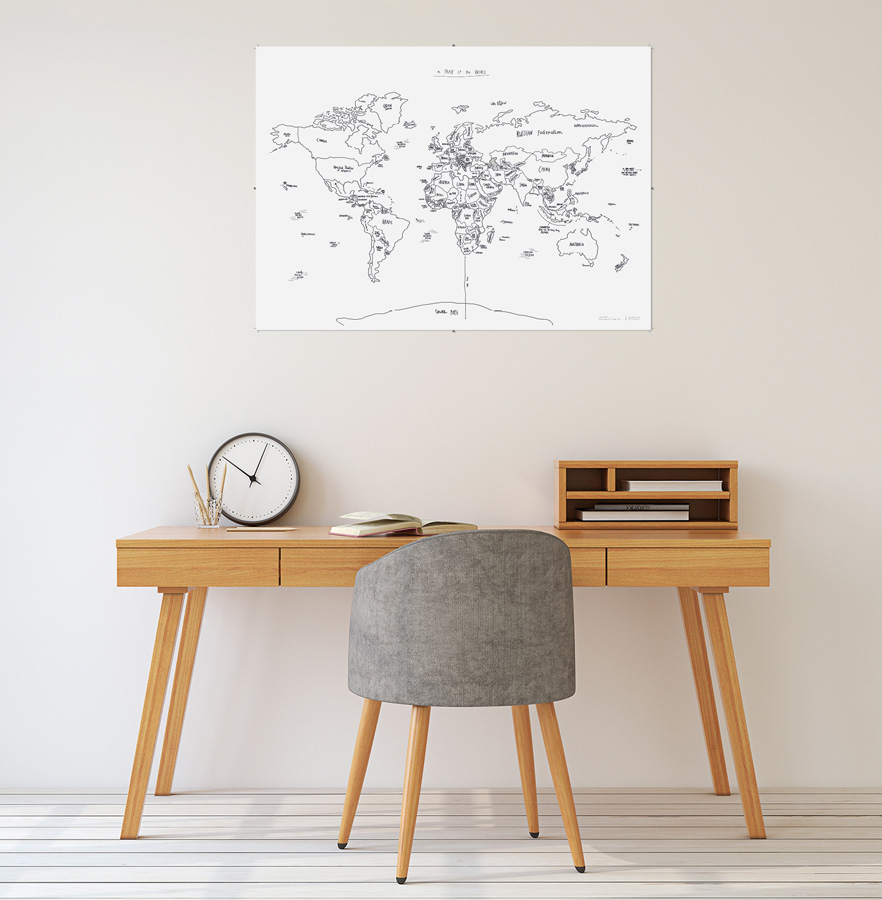 Awesome Maps Sketch Map Illustrated World Wall Map