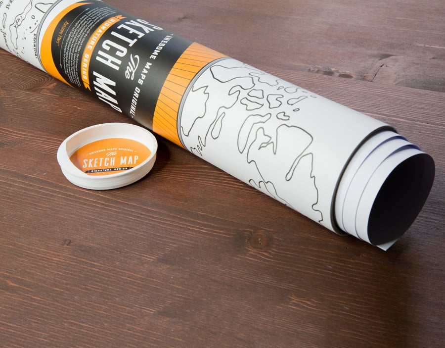 Awesome Maps Sketch Map Illustrated World Wall Map