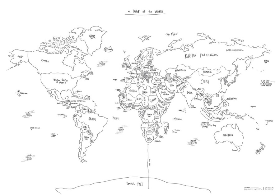 Awesome Maps Sketch Map Illustrated World Wall Map