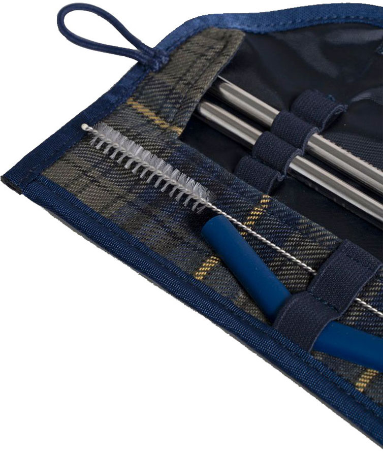 United By Blue Flannel Straw Kit Stainless Steel Set
