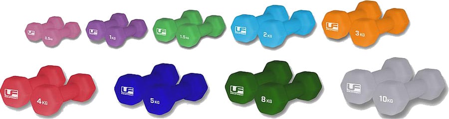 Urban Fitness Equipment Neoprene Covered 10KG Hex Dumbells