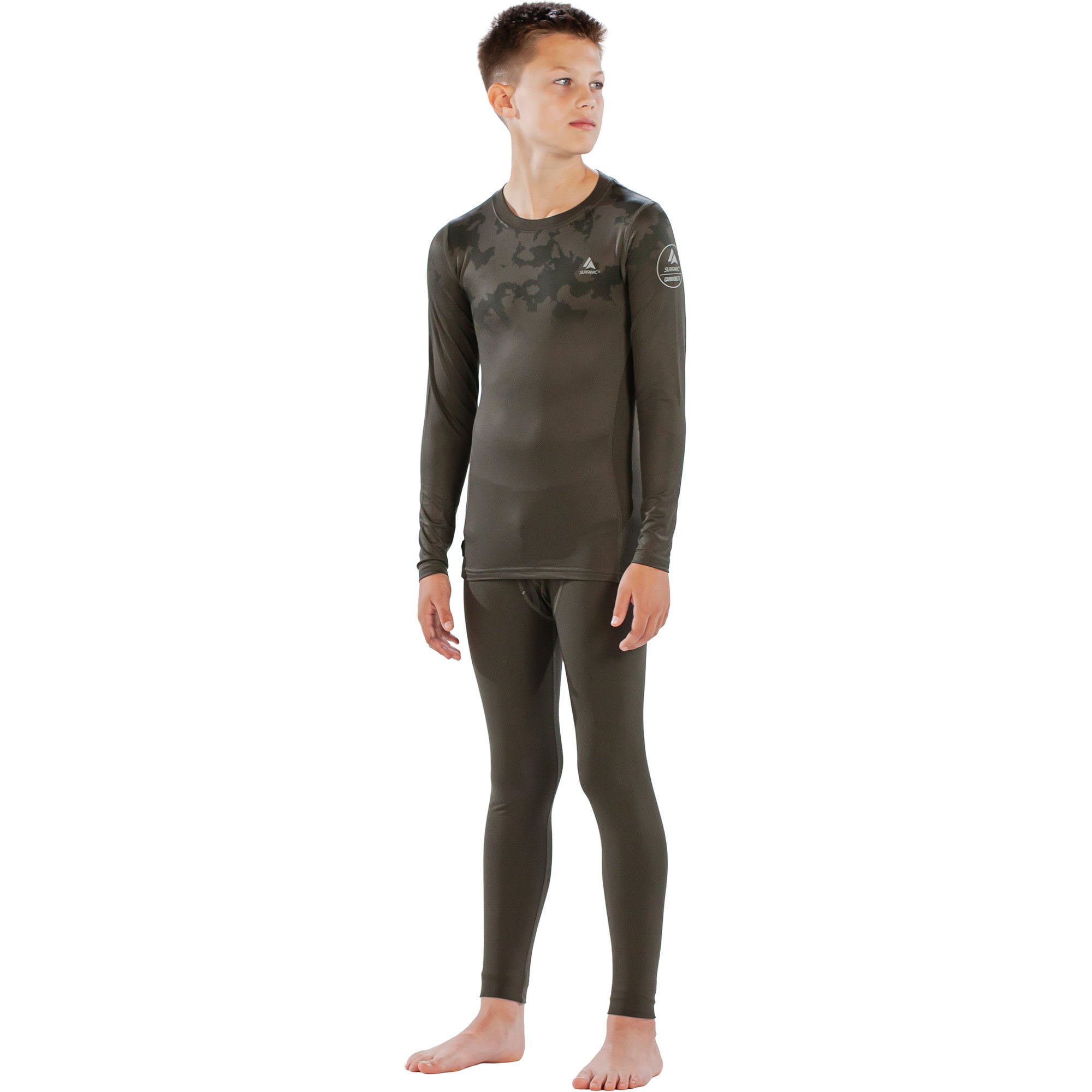 Surfanic Bodyfit Boys Broken Map Crew Neck Kids'; Crew Neck Long Sleeve Base Layer 