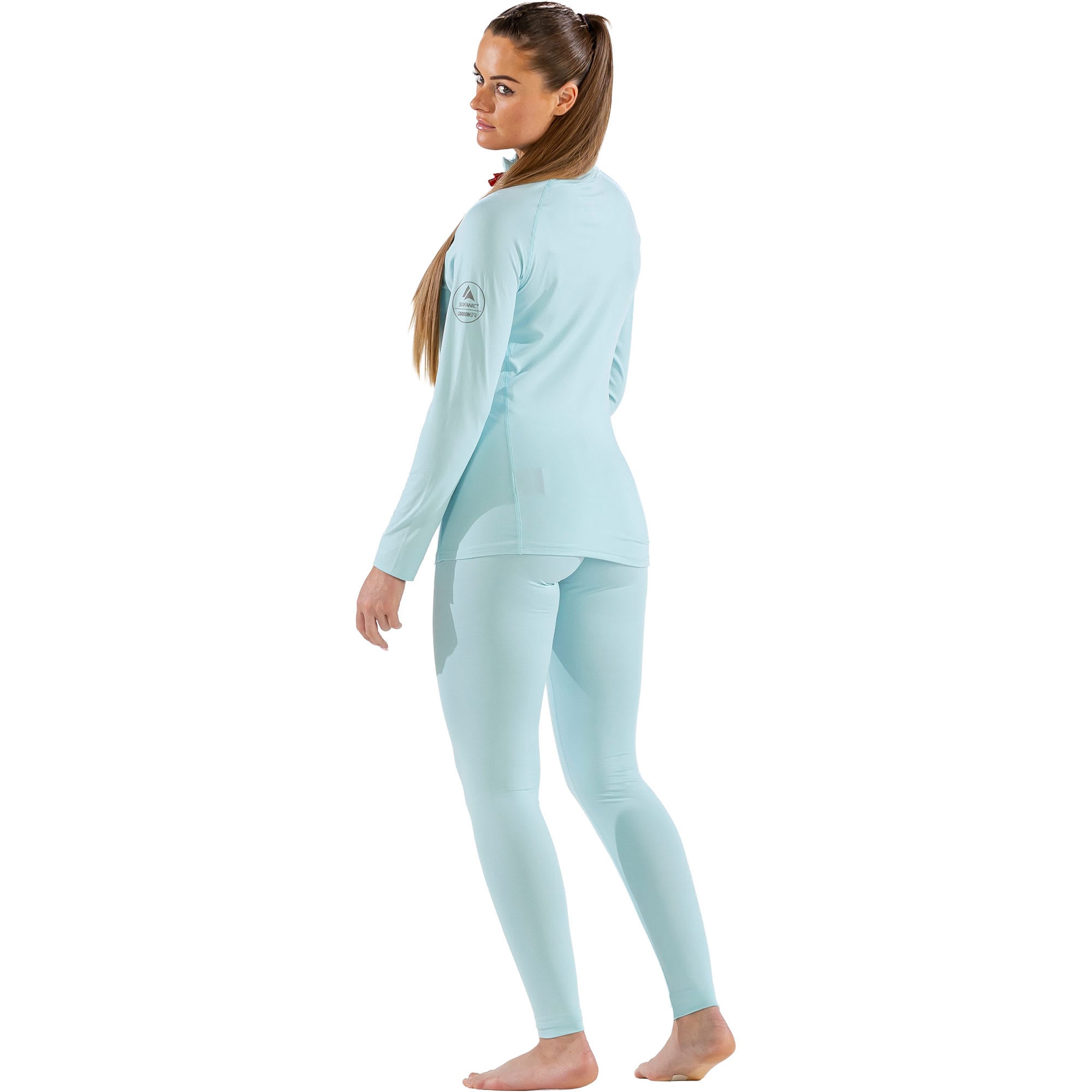 Womens Cozy Zip Neck Long Sleeved Base Layer Top