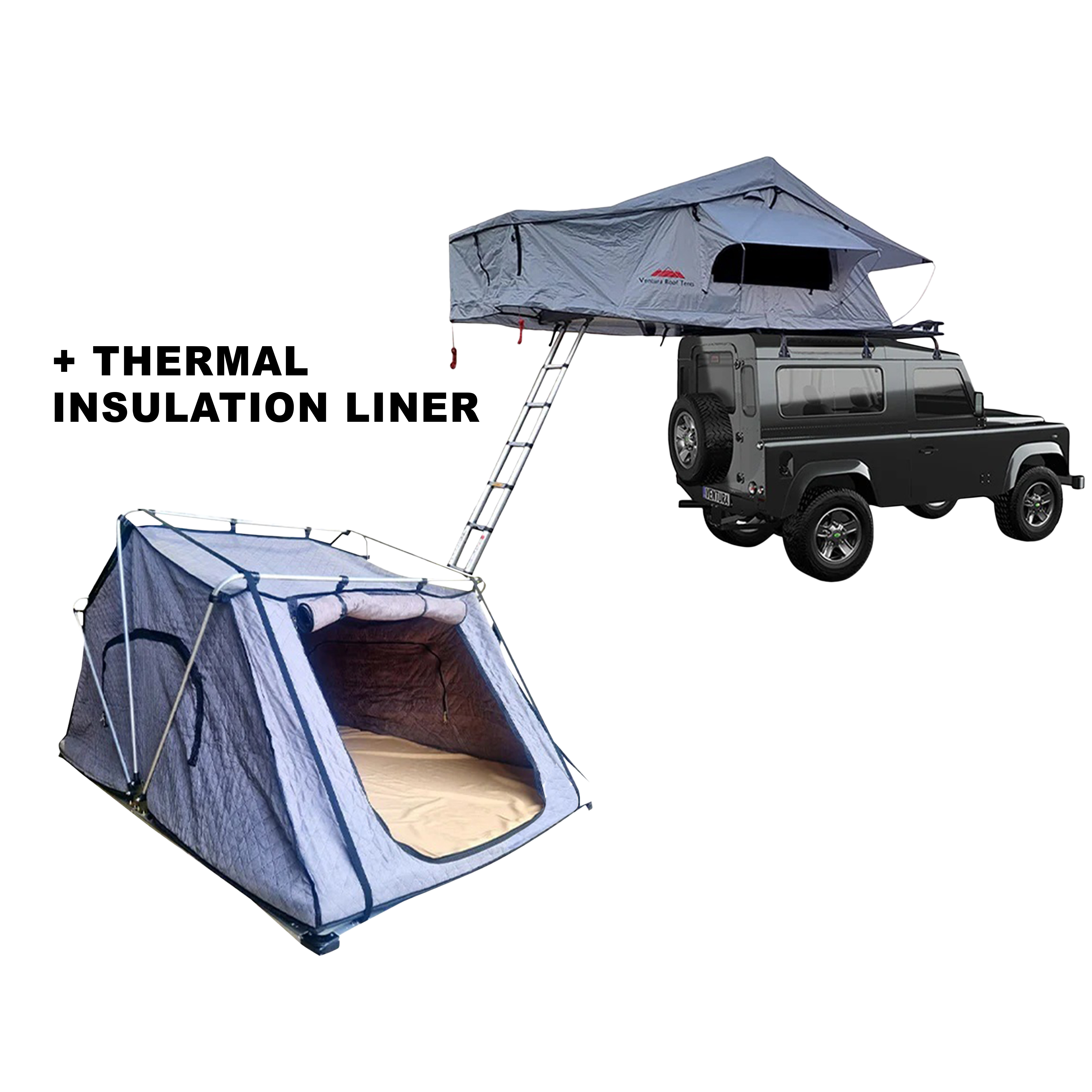 Extended Ventura Deluxe 1.4 Roof Top Tent + Thermal Liner
