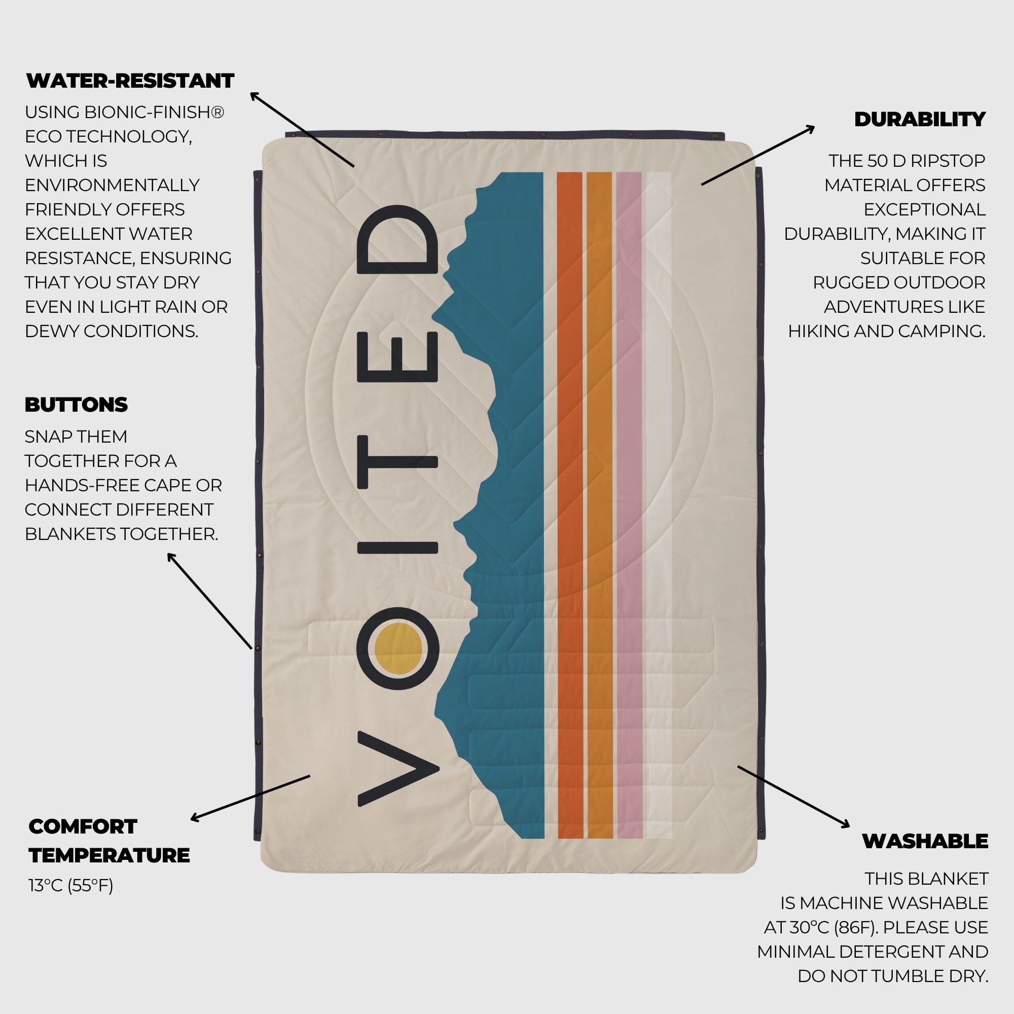 VOITED Ripstop blanket 4-in-1