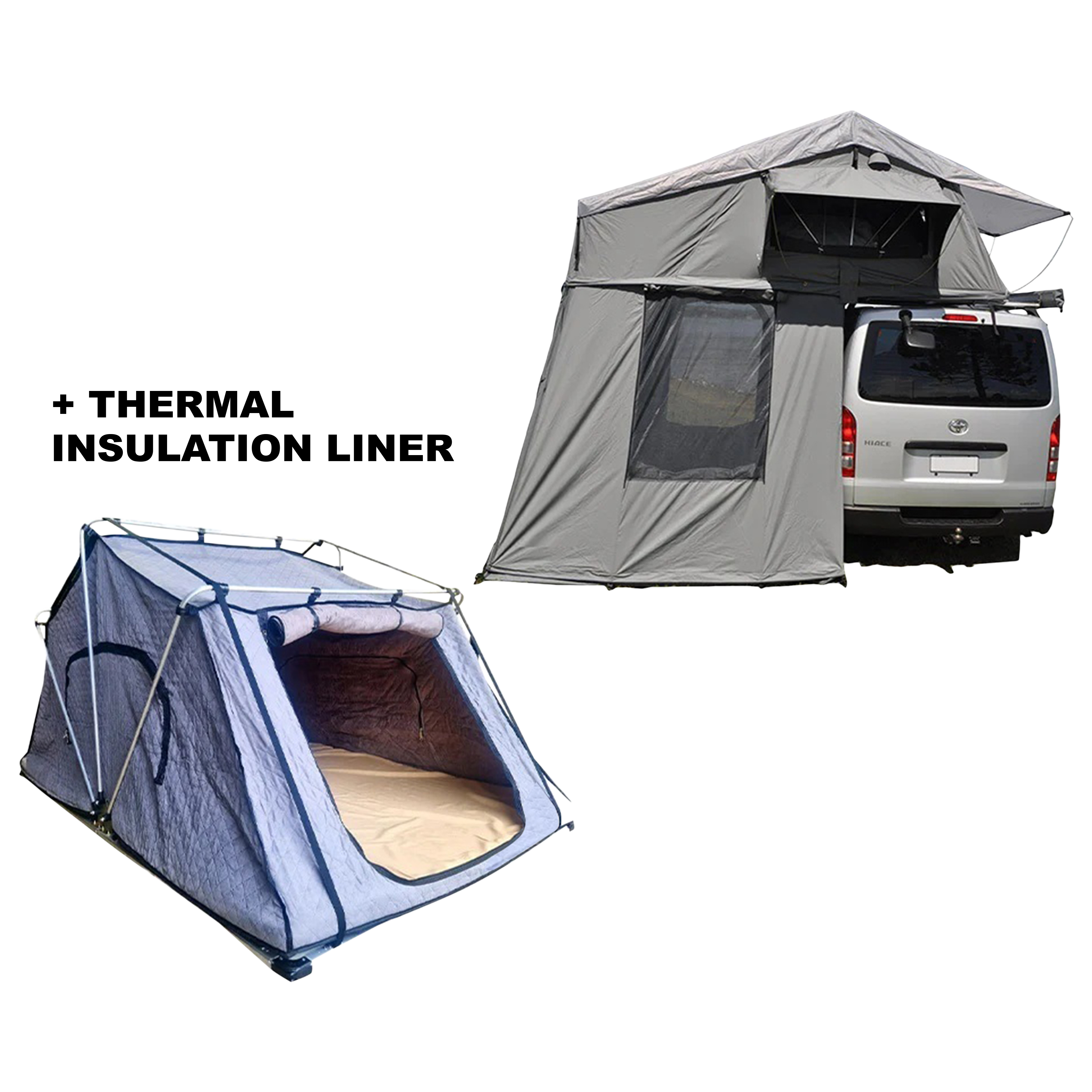 Extended Ventura Deluxe 1.4 Roof Top Tent + Annex + Thermal Liner