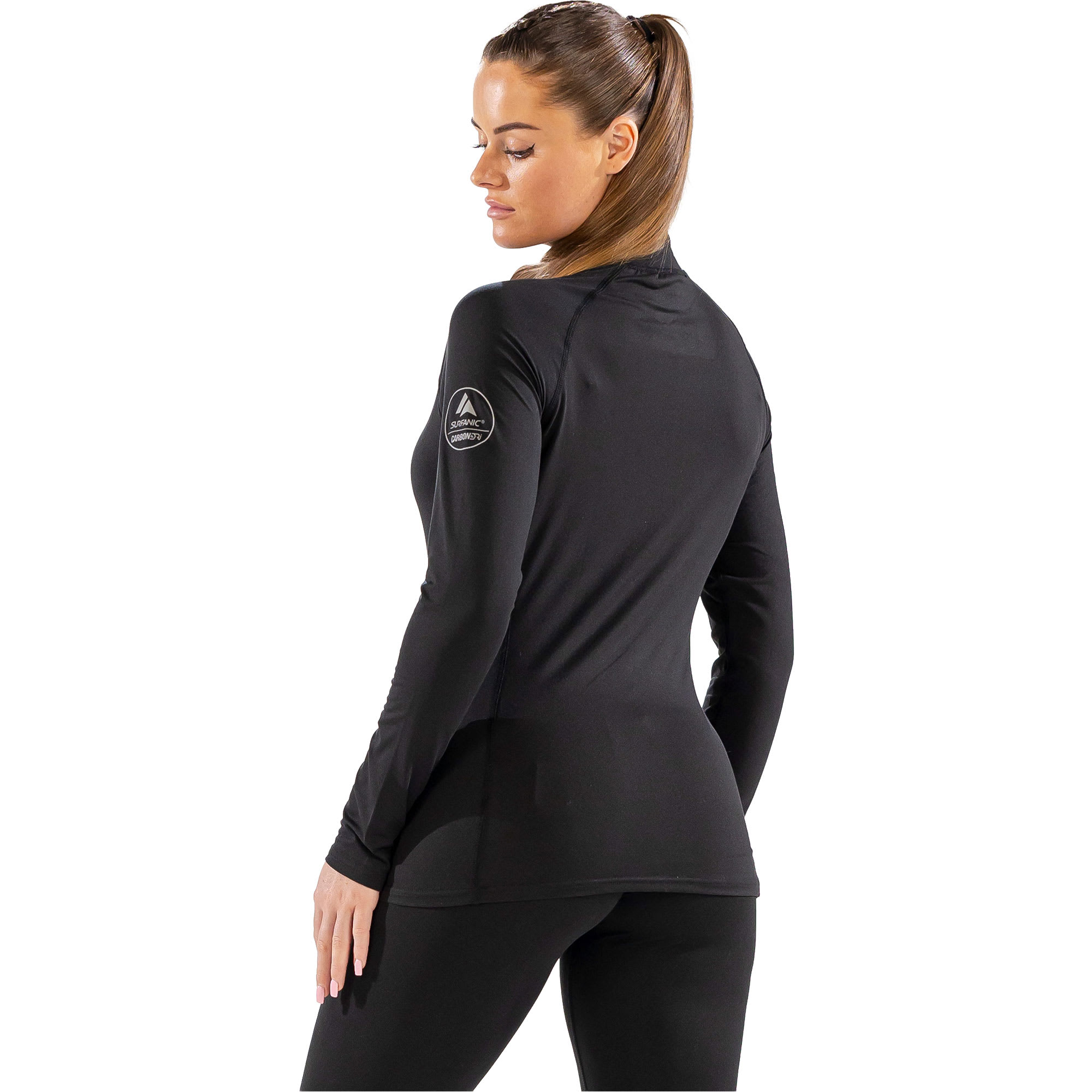 Womens Cozy Zip Neck Long Sleeved Base Layer Top