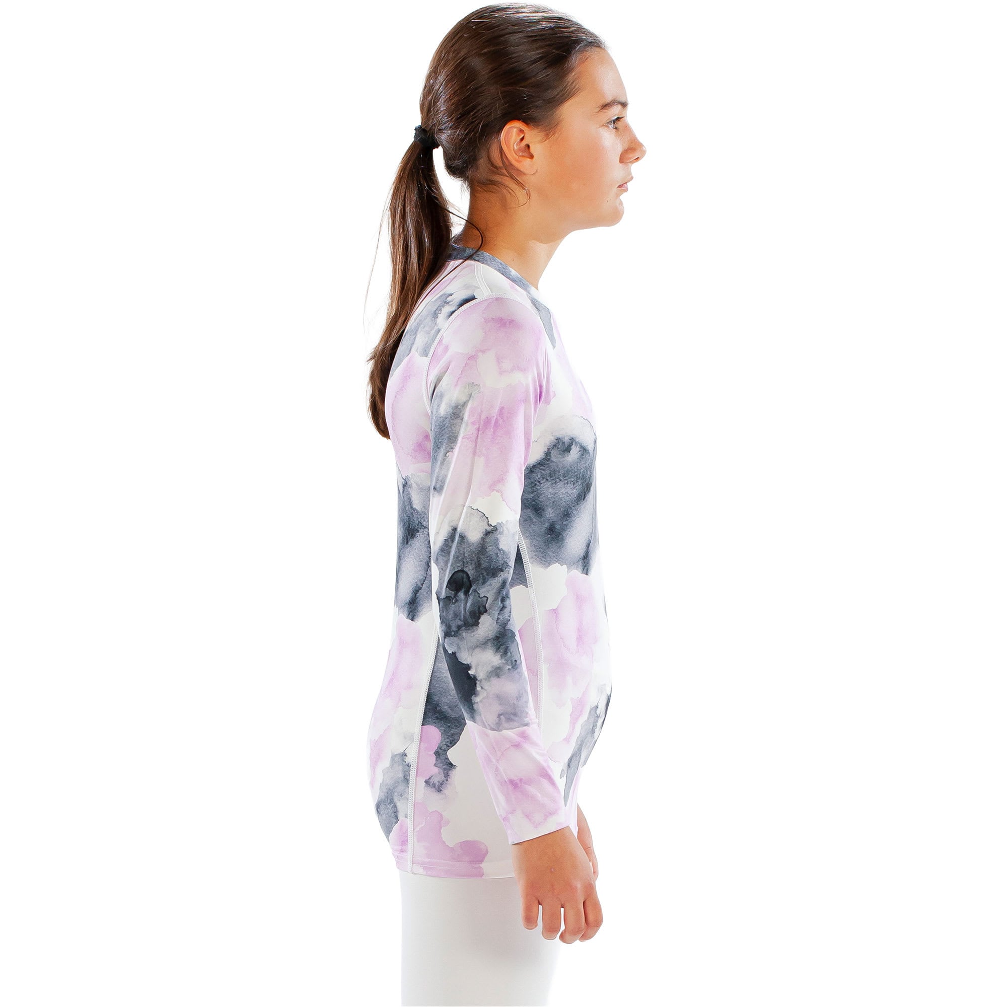 Surfanic Cozy Girls Watercolour Kids' Crew Neck Long Sleeve Base Layer