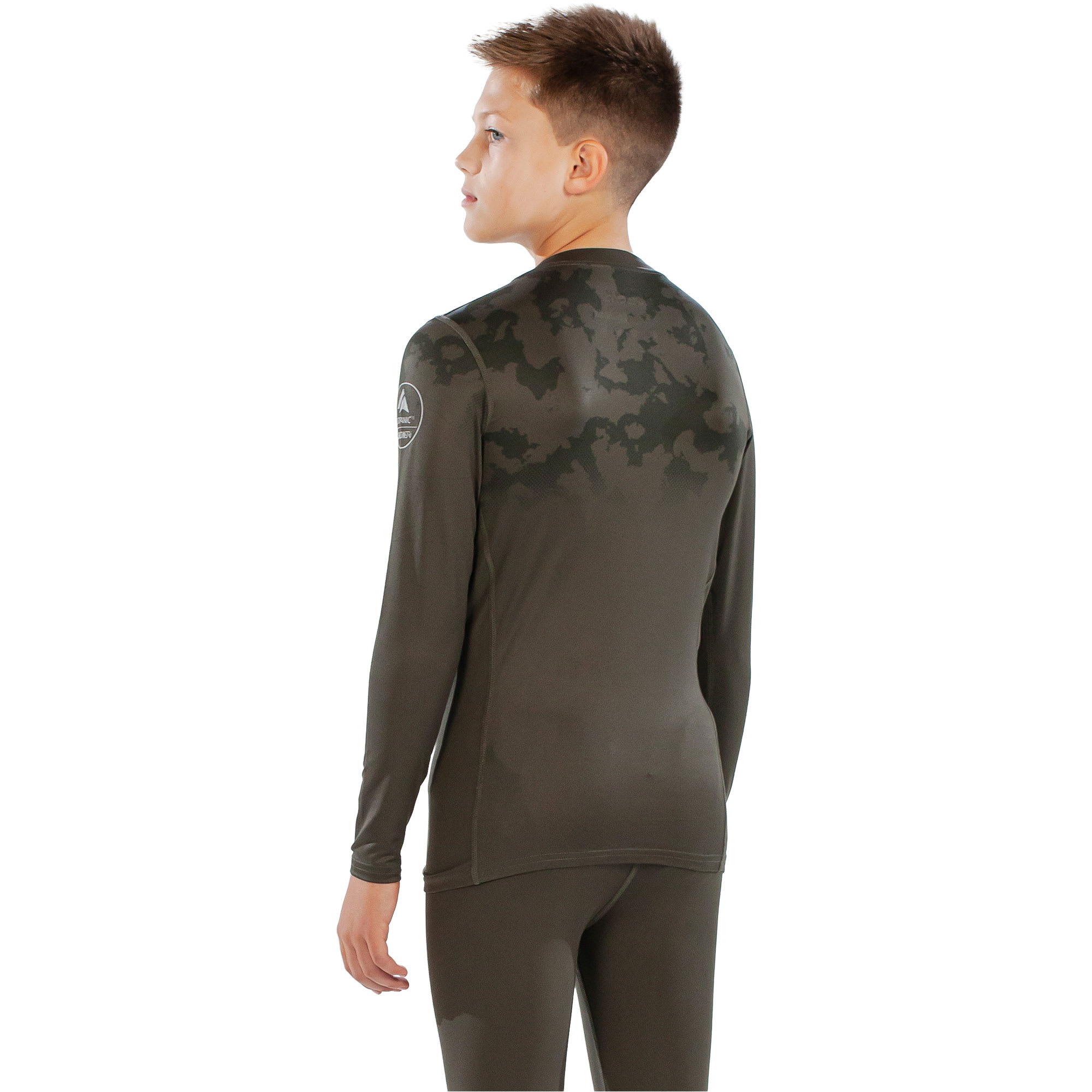 Surfanic Bodyfit Boys Broken Map Crew Neck Kids'; Crew Neck Long Sleeve Base Layer 