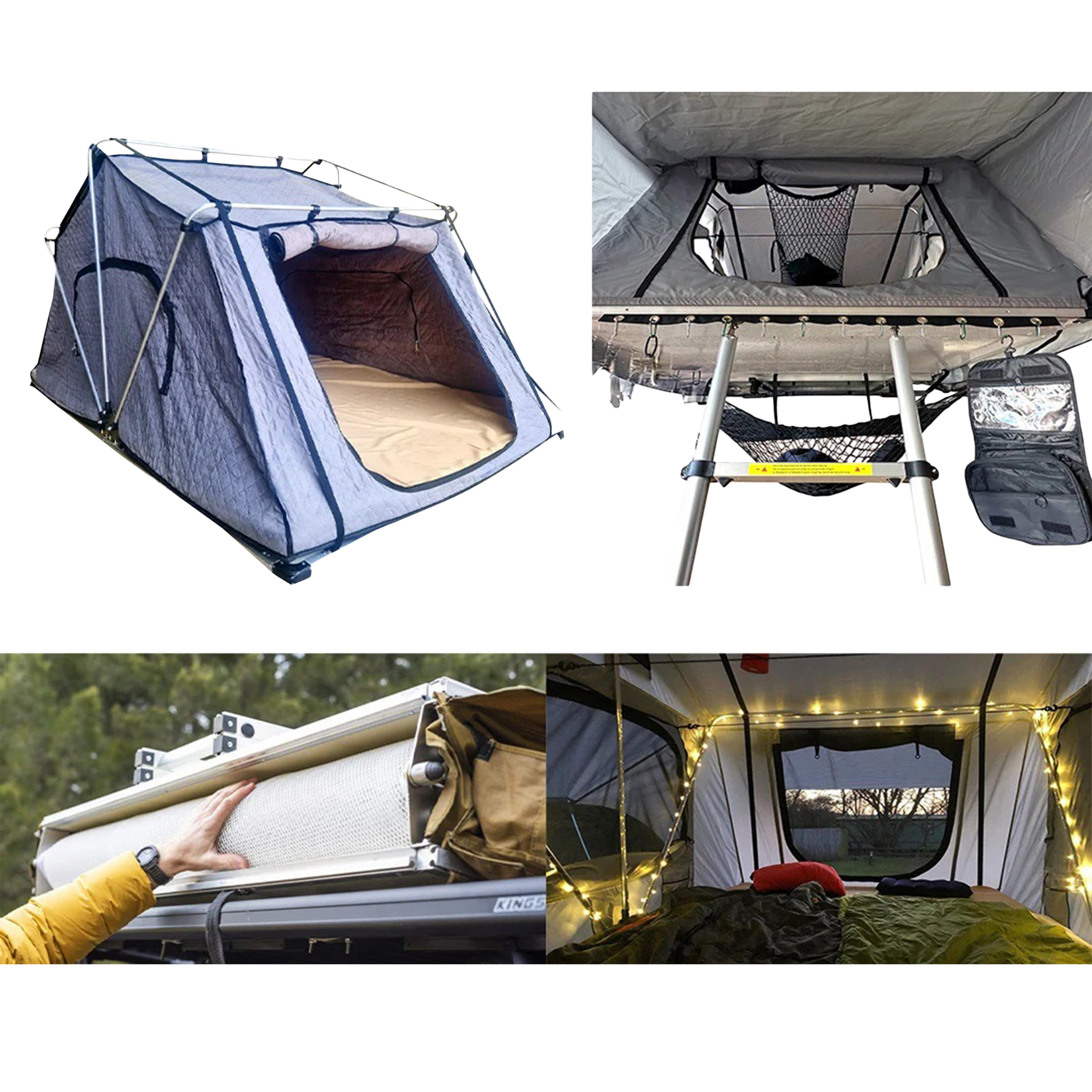 Thermal Insulation Liner + Full Camping Storage Bundle + Anti Condensation Mattress + Led Lighting