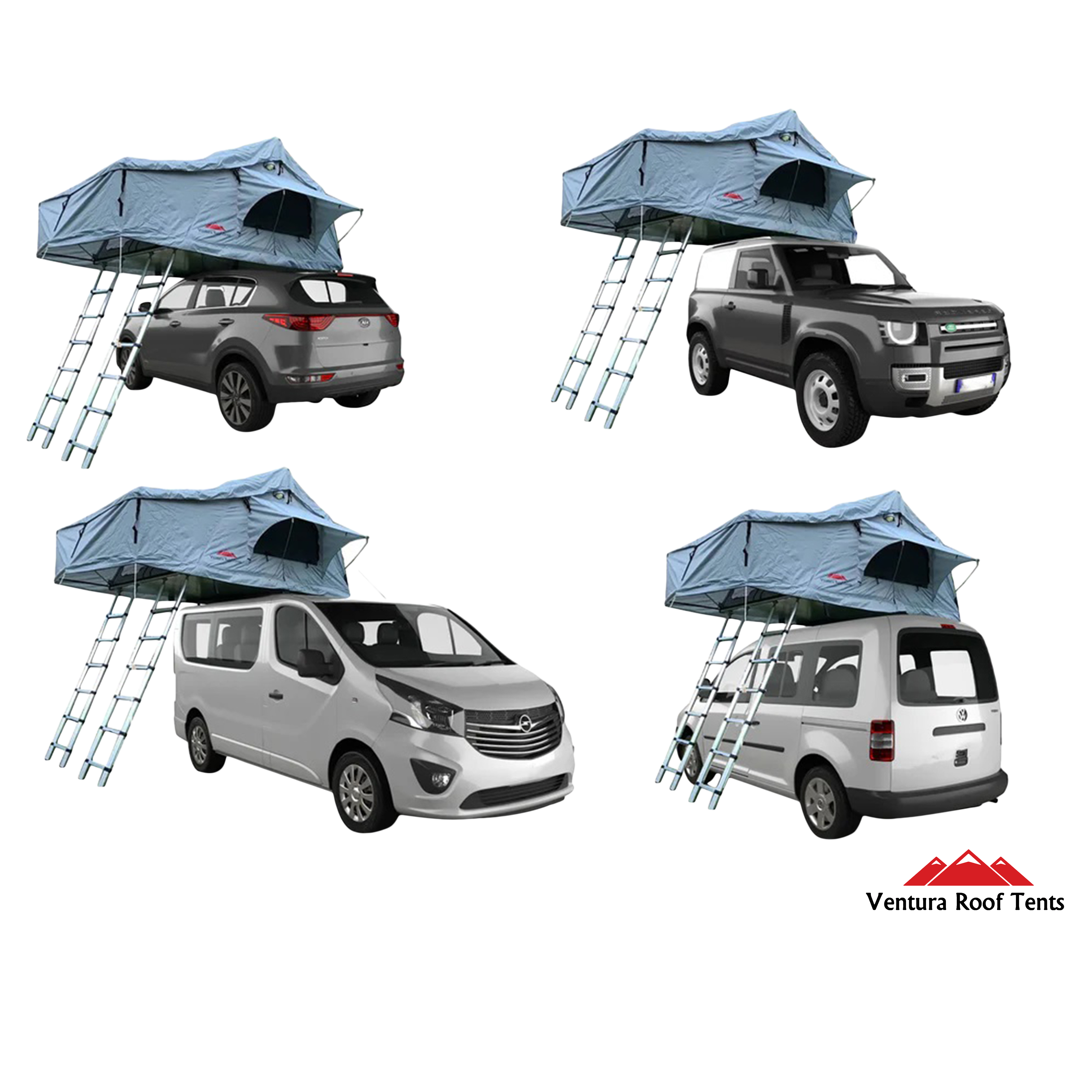 Extended Twin Ladder Ventura Deluxe 1.8 Roof Top Tent + Extra Mattress + LED Lighting