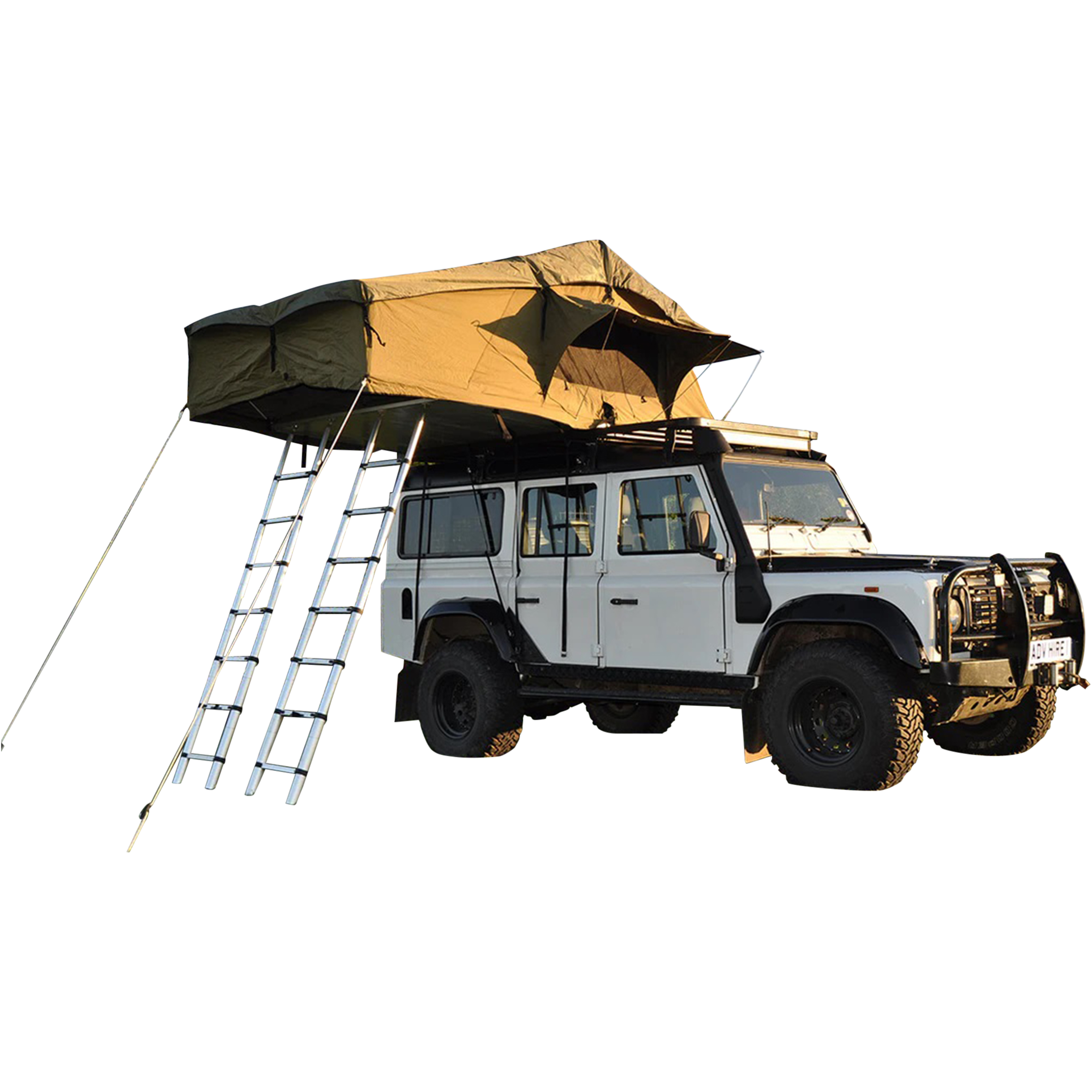 Extended Twin Ladder Ventura Deluxe 1.8 Roof Top Tent + Extra Mattress + LED Lighting