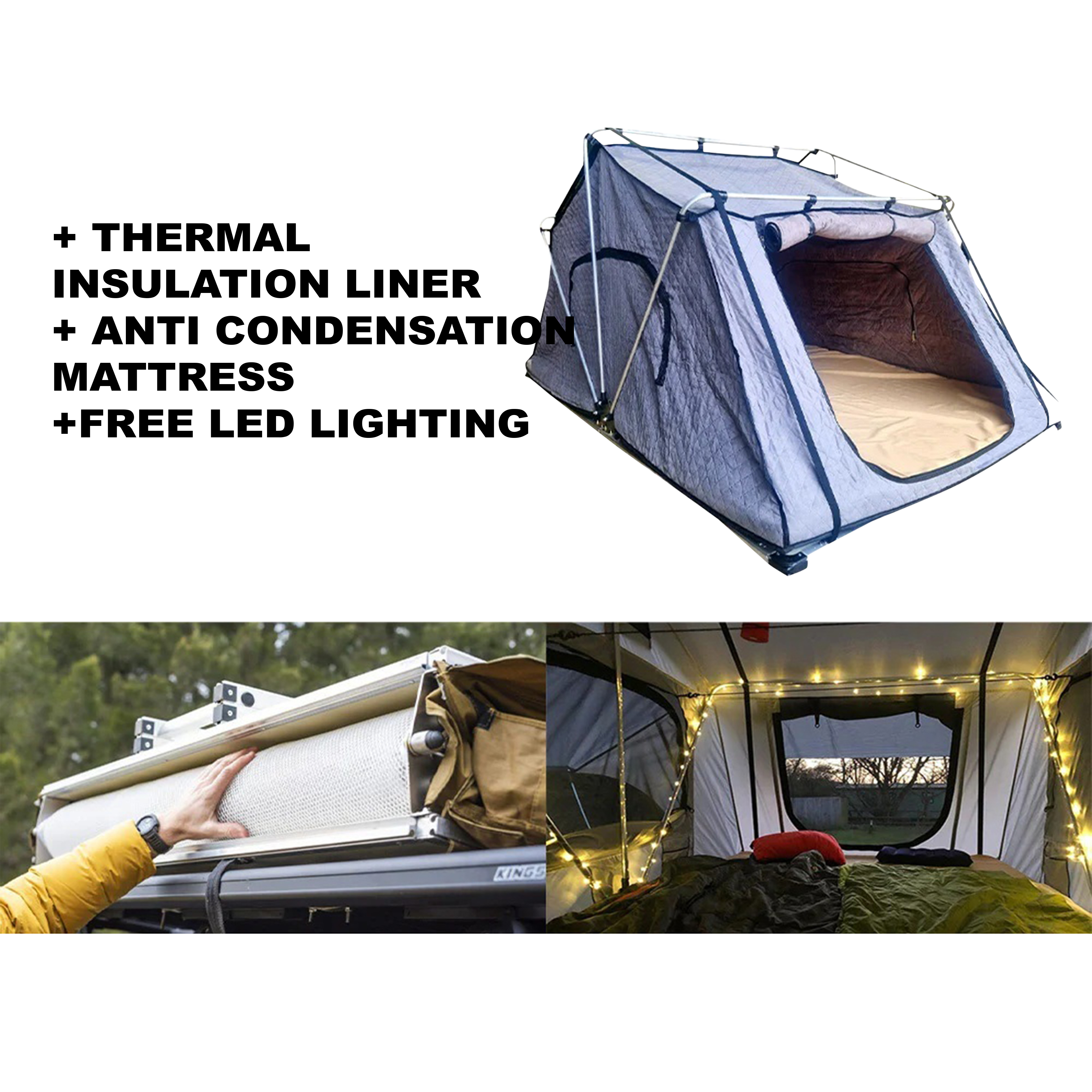 Thermal Insulation Liner + Anti Condensation Mattress + LED Lighting