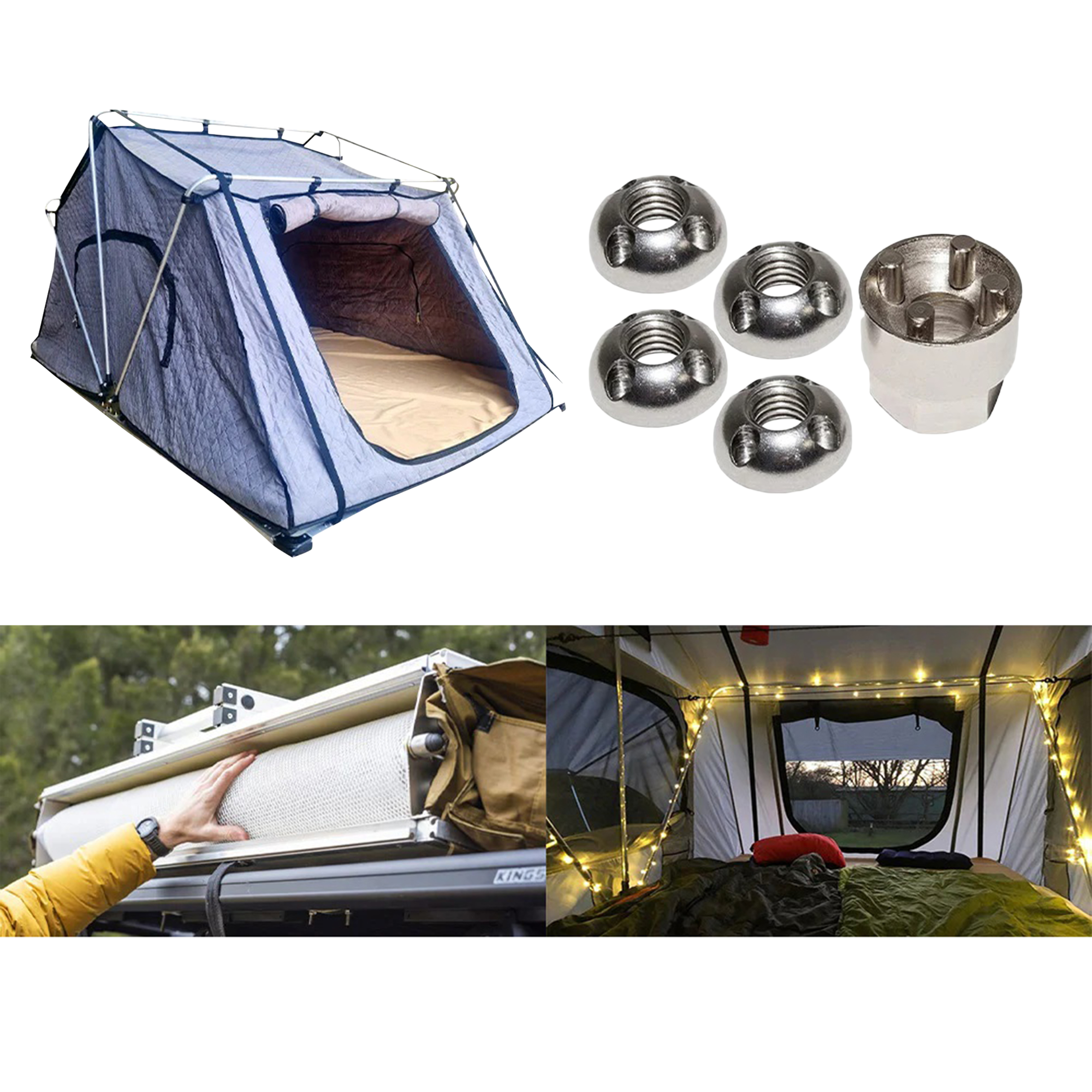 Thermal Insulation Liner + Anti Condensation Mattress + LED Lighting + Locking Nuts