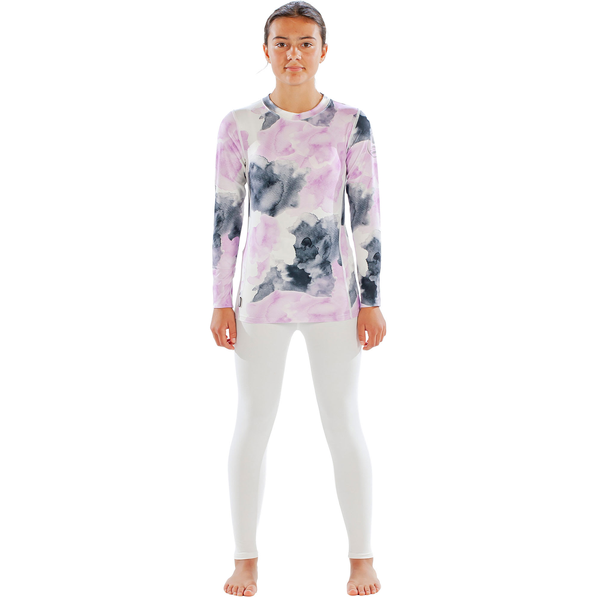 Surfanic Cozy Girls Watercolour Kids' Crew Neck Long Sleeve Base Layer