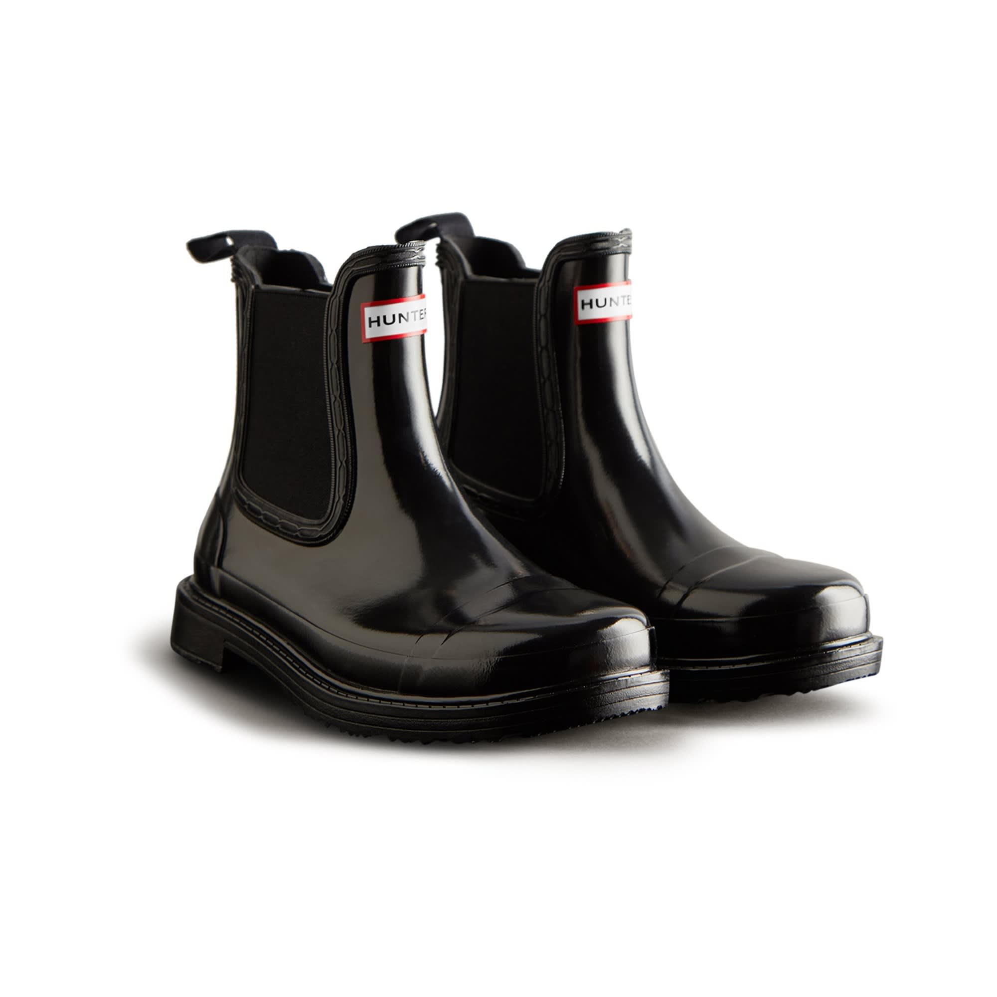 Hunter Commando Gloss Chelsea Boots