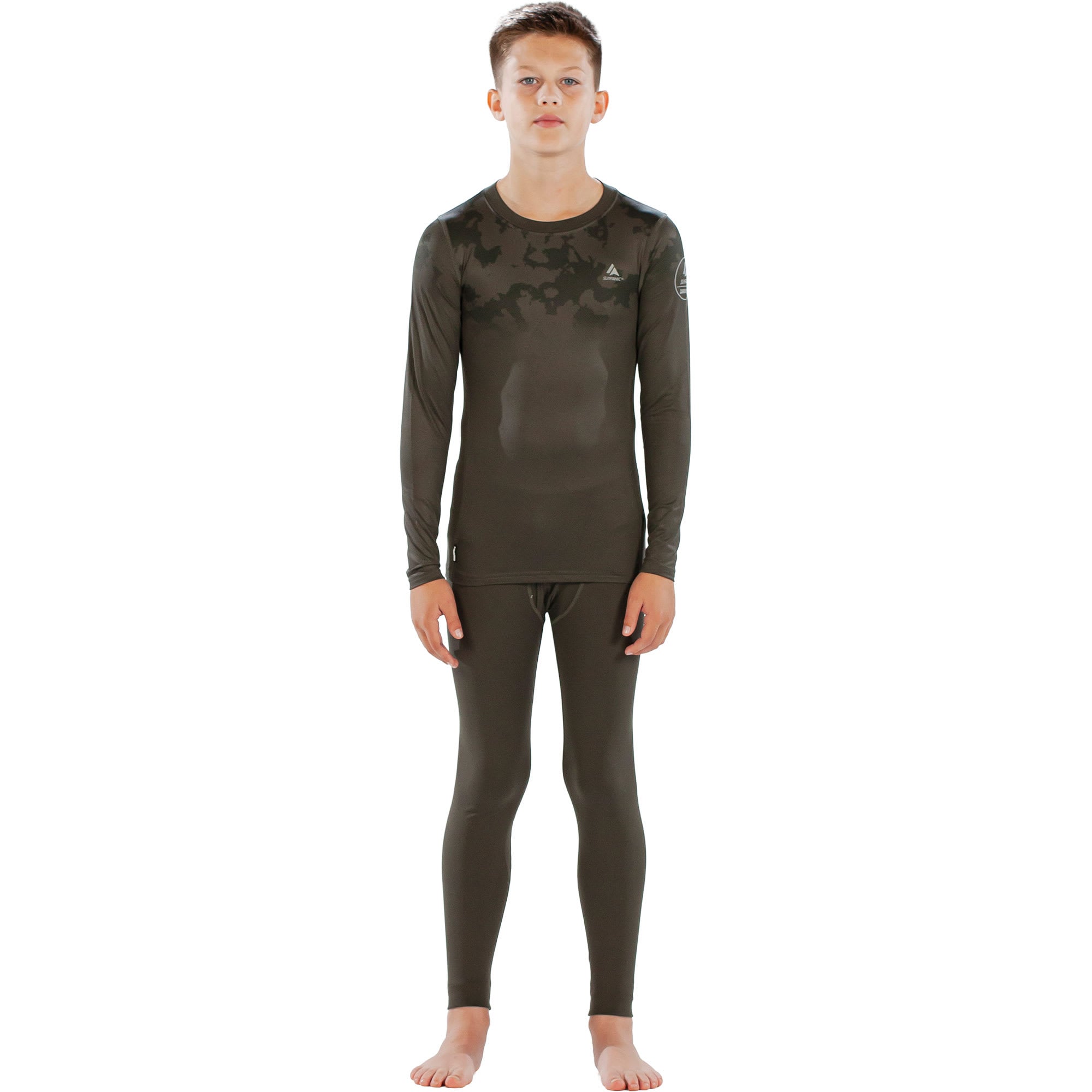 Surfanic Bodyfit Boys Broken Map Crew Neck Kids'; Crew Neck Long Sleeve Base Layer 